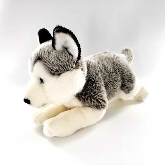Animal Alley Other - Toys R Us Animal Alley Husky Puppy Dog Plush 14" Blue Eyes Gray & White